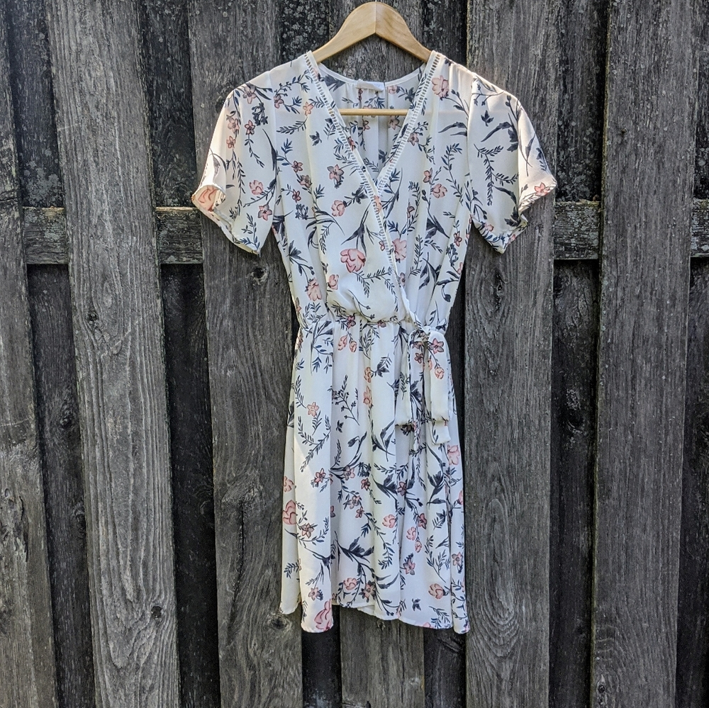 White Floral Dress by Sienna Sky